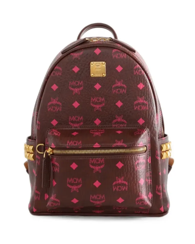 MCM Stark monogram-print studded backpack - Braun Braun