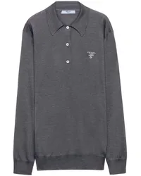 Prada Poloshirt aus Seide Grau