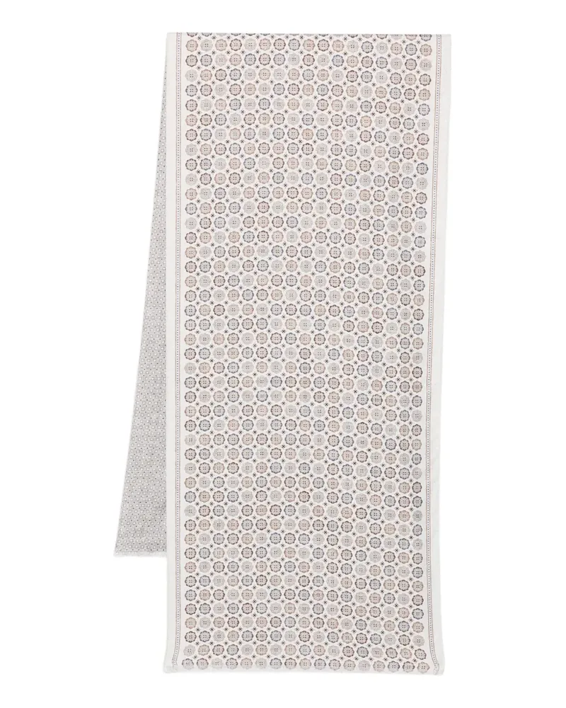 Dell'oglio Gemusterter Seidenschal - Grau Grau