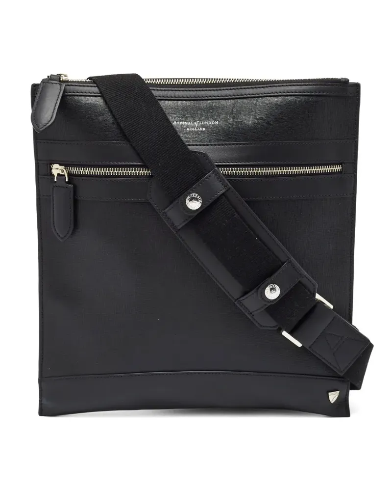 Aspinal of London Anderson Kuriertasche - Schwarz Schwarz