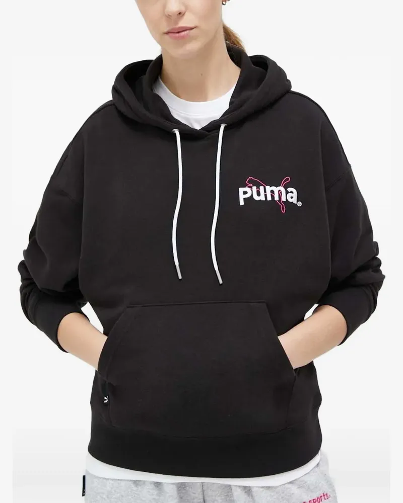 Puma Hoodie mit Logo-Stickerei - Schwarz Schwarz