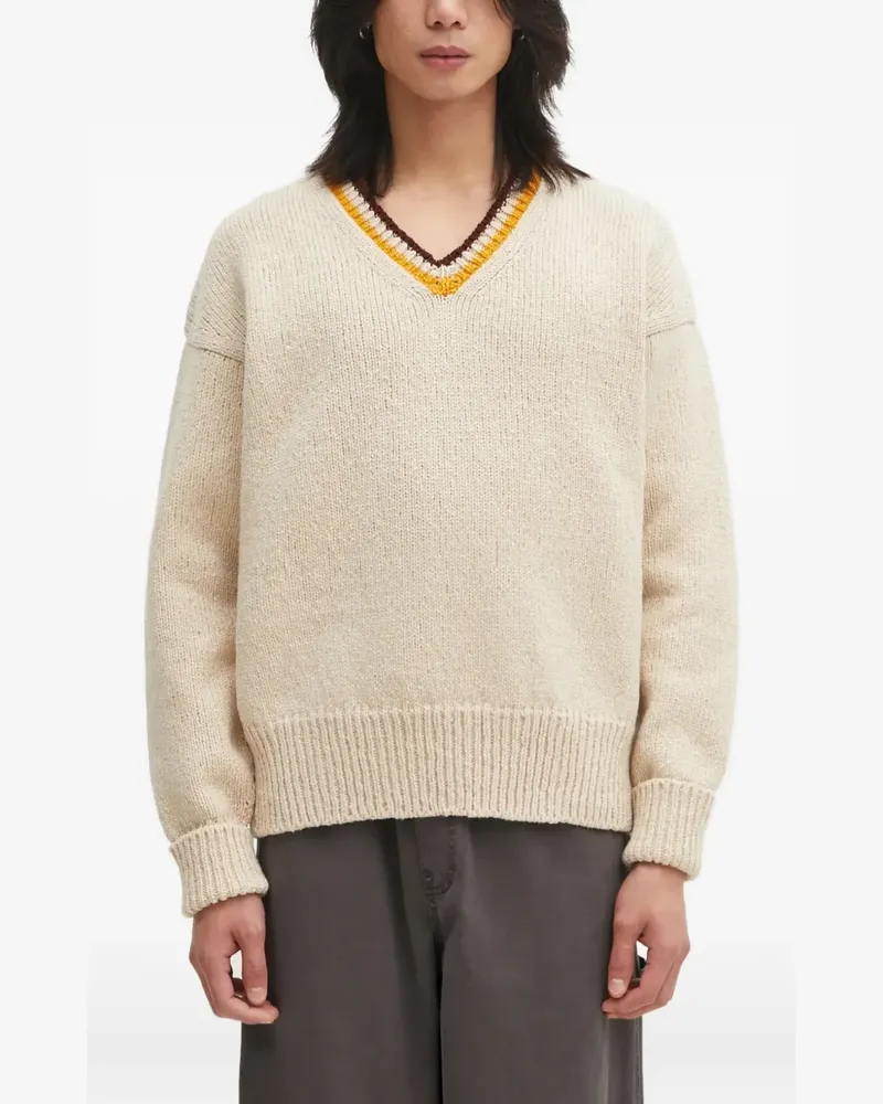 Visvim V-neck chunky-knit sweater - Nude Nude
