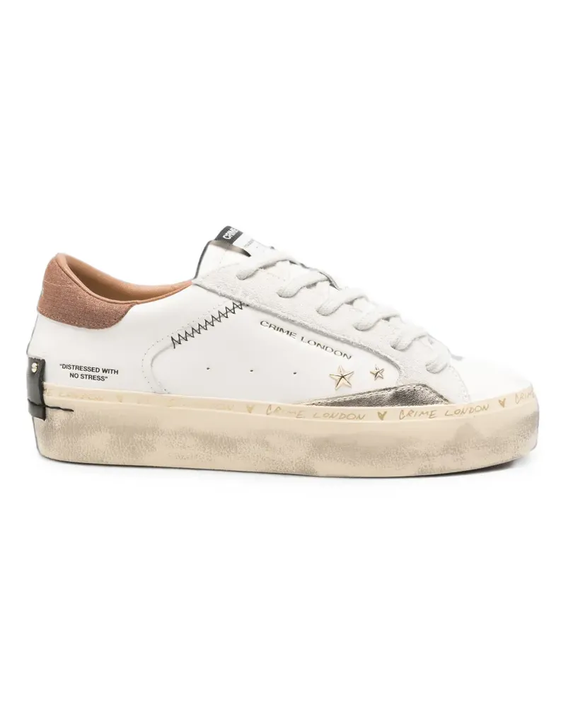 Crime star-patch distressed sneakers - Weiß Weiß