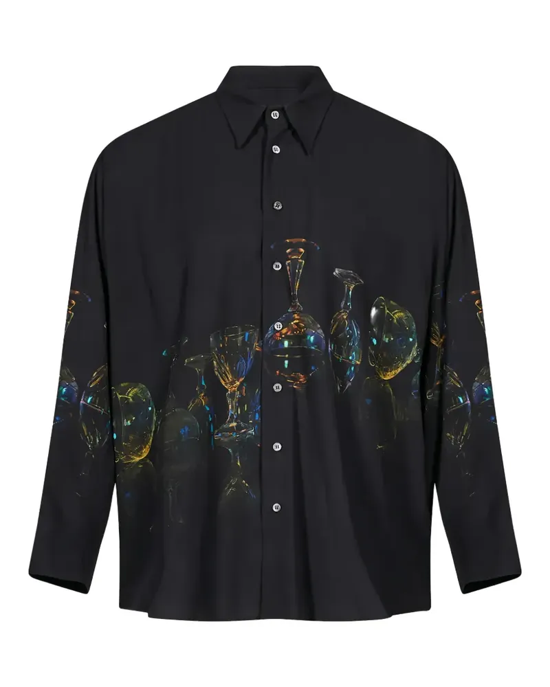 Magliano glass-print long-sleeve shirt - Schwarz Schwarz
