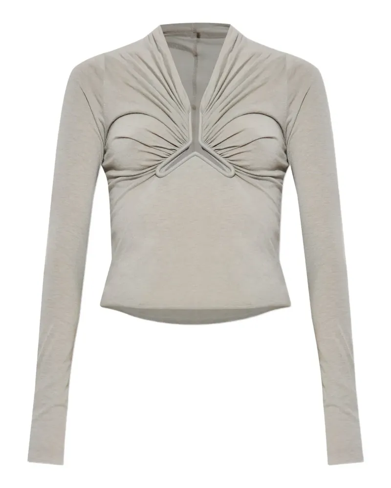 Rick Owens T-Shirt mit drapiertem Ausschnitt - Grau Grau