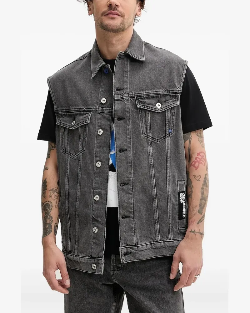 Karl Lagerfeld Klassische Jeansweste - Schwarz Schwarz