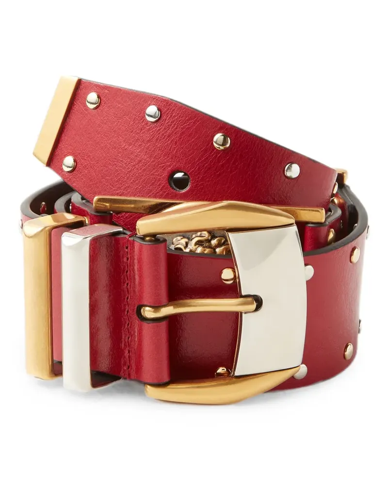 Versace studded leather belt 4cm - Rot Rot