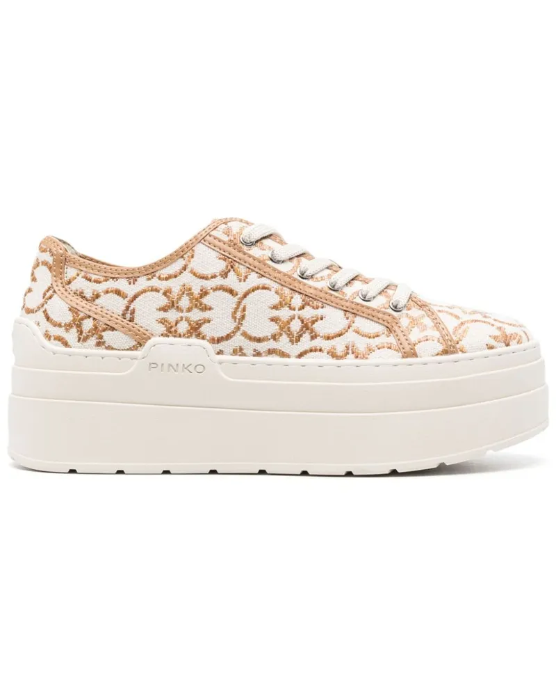 Pinko Love Birds Jacquard-Sneaker Nude