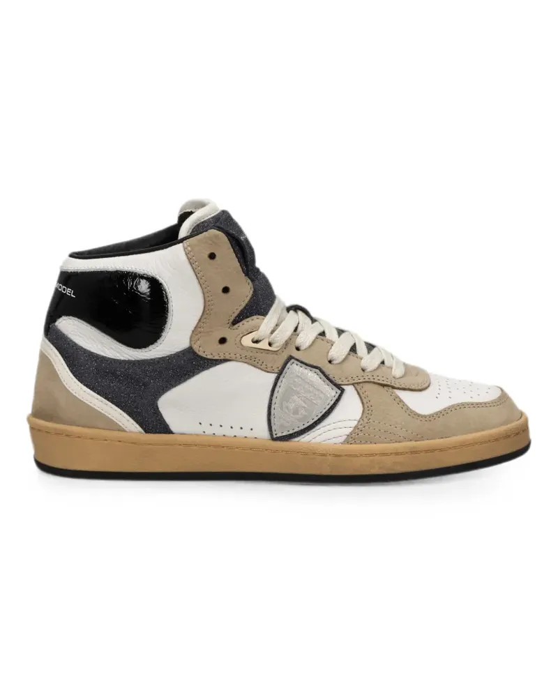 Philippe Model High-Top-Sneakers mit Kontrasteinsätzen - Nude Nude