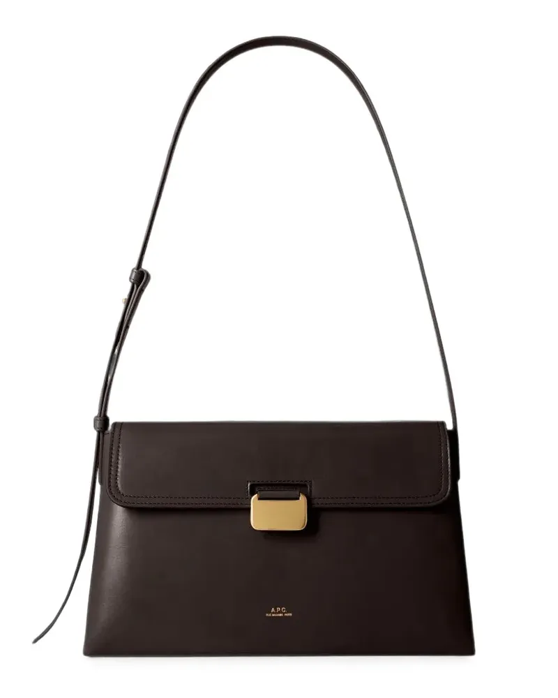 A.P.C. Simone Schultertasche mit Logo-Print - Braun Braun