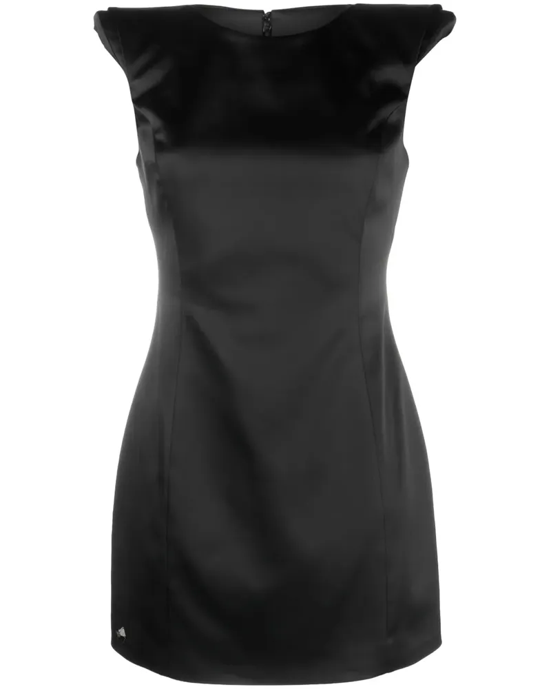 Philipp Plein Iconic Plein Kleid mit Satin-Finish - Schwarz Schwarz