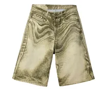 Jeans-Shorts mit Wirbel-Print