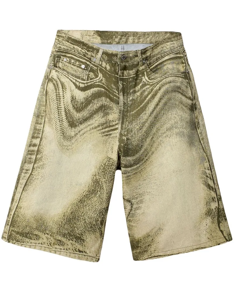 Camper Jeans-Shorts mit Wirbel-Print - Grün Grün