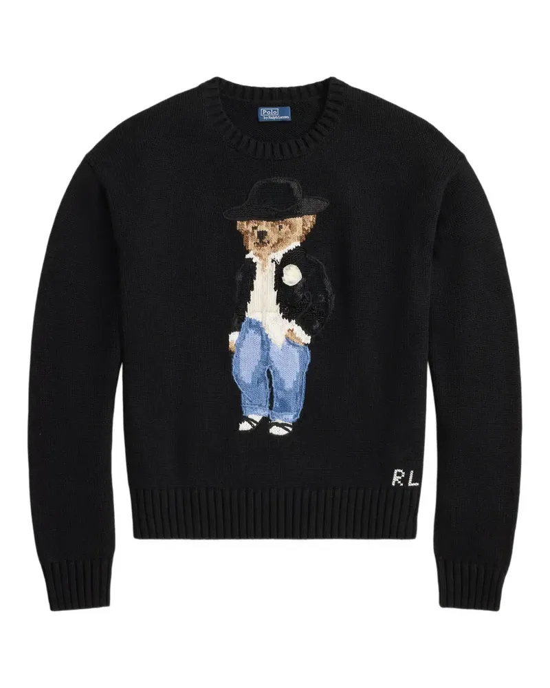 Ralph Lauren Polo Bear Intarsien-Pullover - Schwarz Schwarz