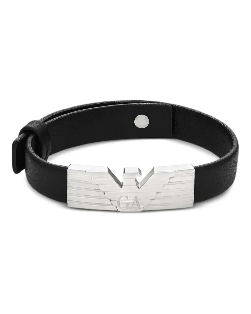 Emporio Armani Armband mit Logo-Schild - Schwarz Schwarz