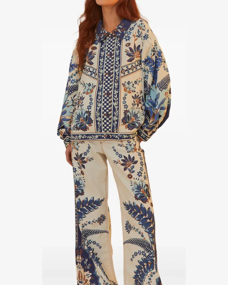 FARM Rio Encanto Hose mit Tropical-Print - Weiß Weiß