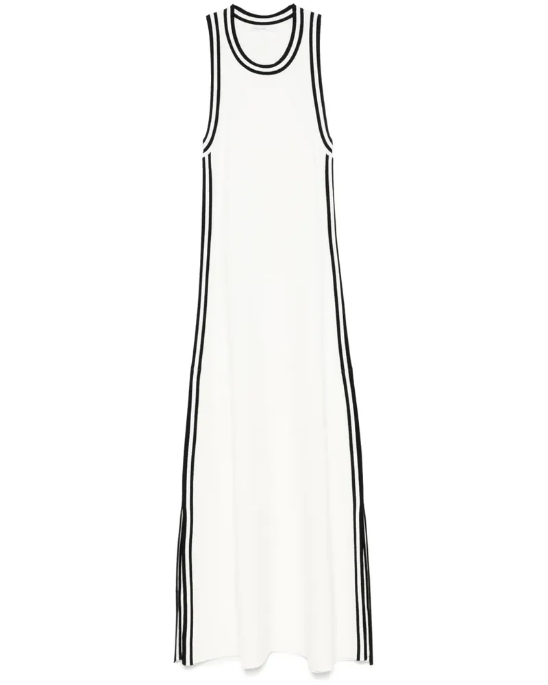 Patrizia Pepe Midikleid mit Kontrastdetail - Weiß Weiß