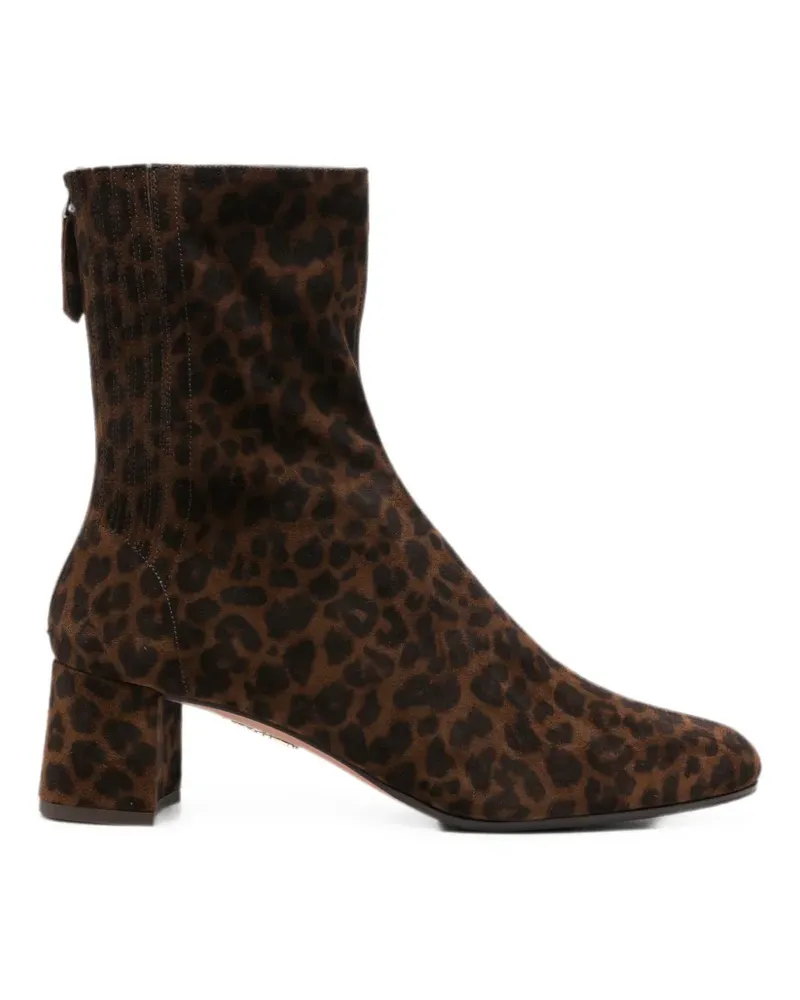 Aquazzura Saint Honore leopard-print ankle boots - Braun Braun