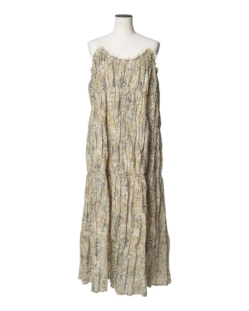 Muller of Yoshiokubo Strata crinkled-effect midi dress - Nude Nude
