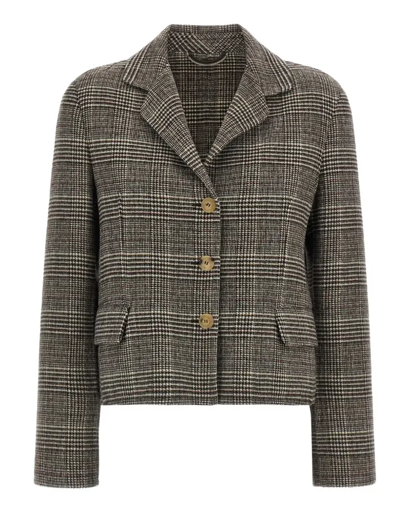 Ermanno Scervino single-breasted cropped wool blazer - Braun Braun