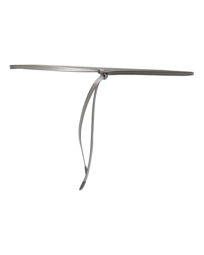 PANICALE Cashmere bead-embellished topstitched belt - Grau Grau