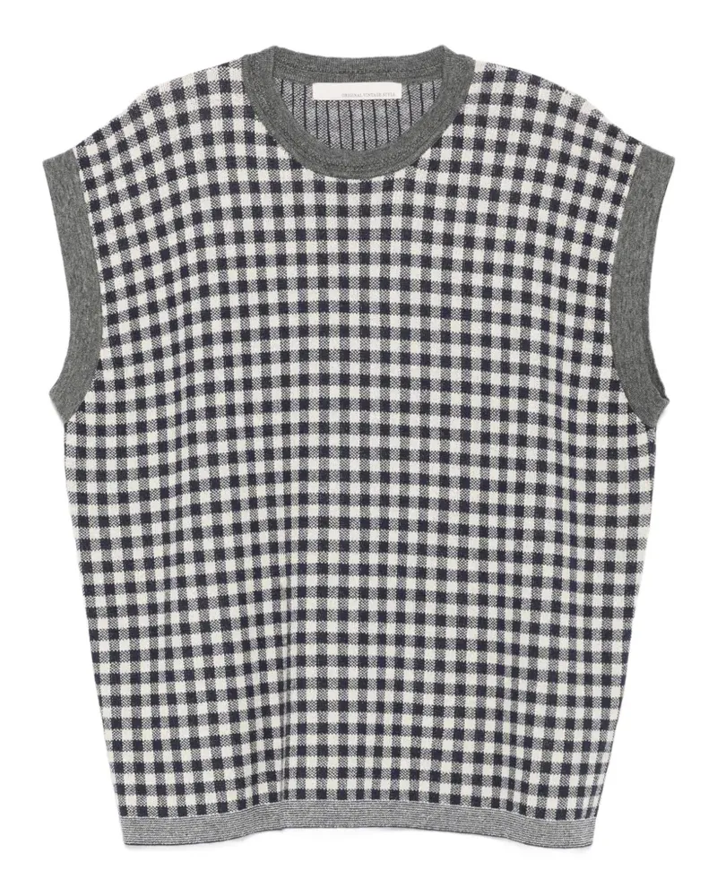 Original Vintage Style gingham-pattern top - Blau Blau