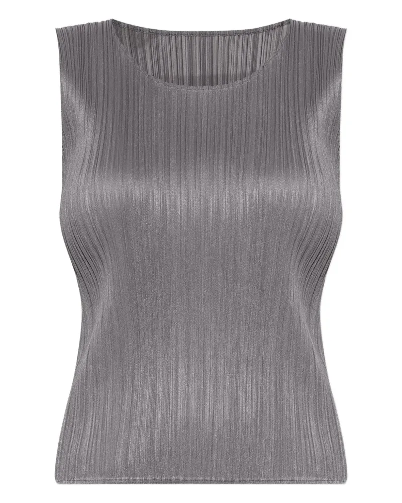 Issey Miyake Plissiertes Top - Grau Grau