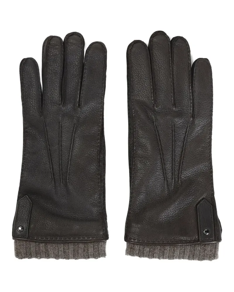 Canali Handschuhe aus Leder - Schwarz Schwarz