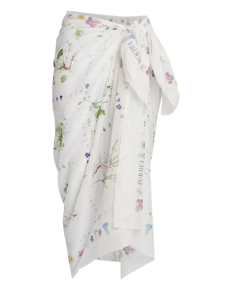 Erdem Kaftan mit Print - Weiß Weiß