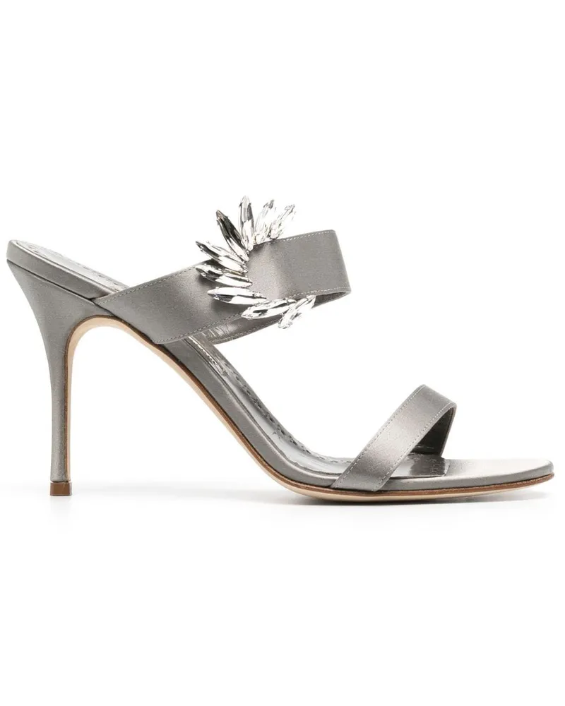 Manolo Blahnik Chivela Mules 110mm Grau