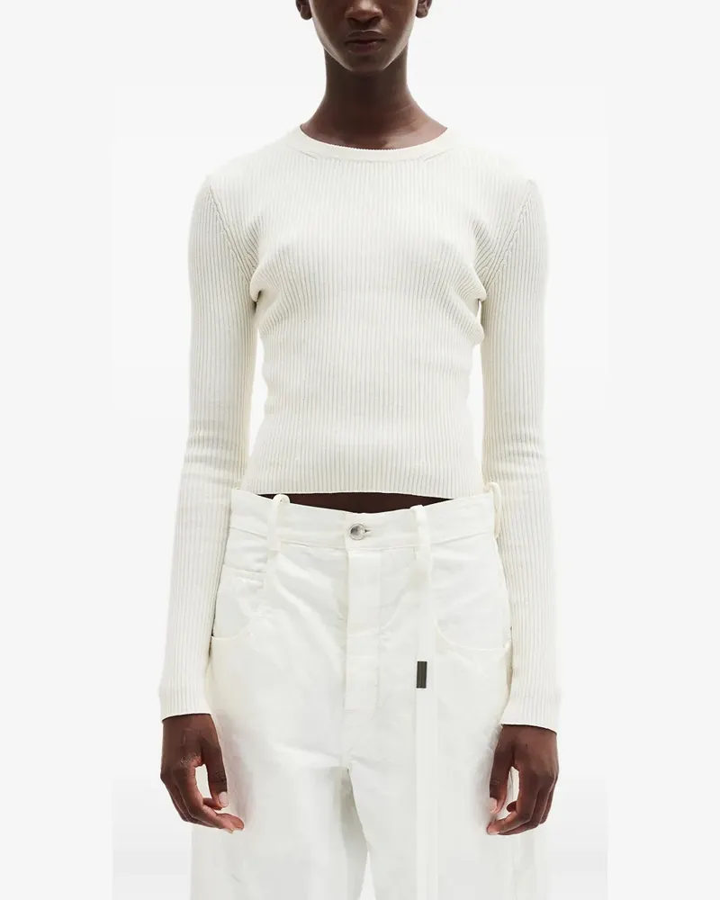 Ann Demeulemeester Kati Cropped-Pullover - Weiß Weiß