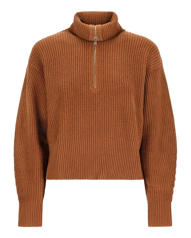 Max Mara Rollkragenpullover mit Reißverschluss - Braun Braun