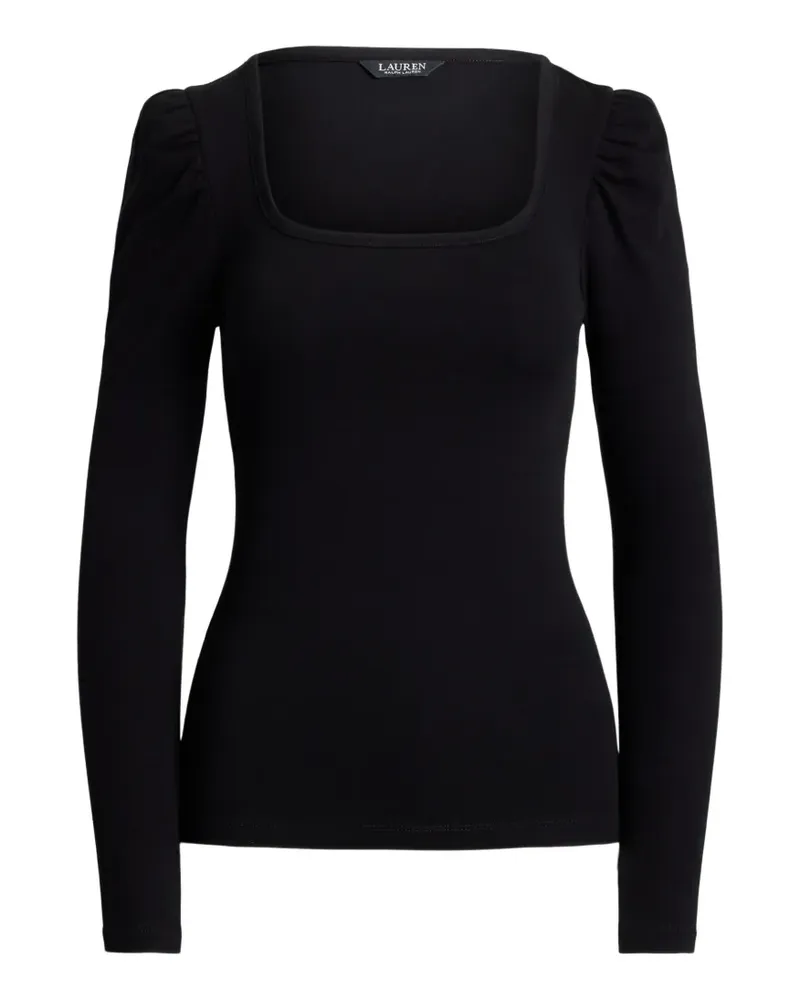 Ralph Lauren square-neck puff-sleeve top - Schwarz Schwarz