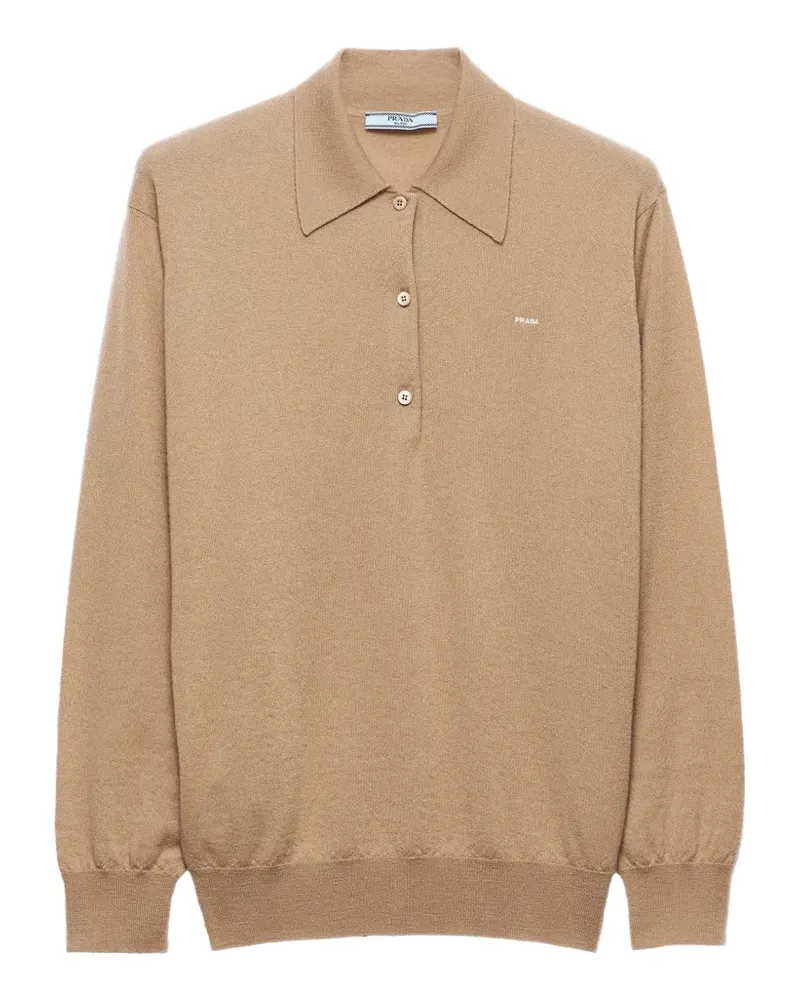 Prada Polo-Pullover aus Kaschmir - Nude Nude