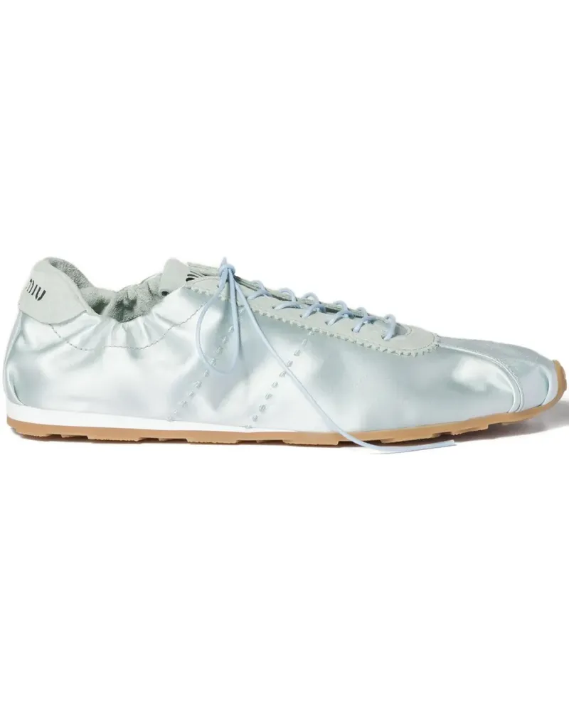 Miu Miu Plume Sneakers aus Satin - Blau Blau