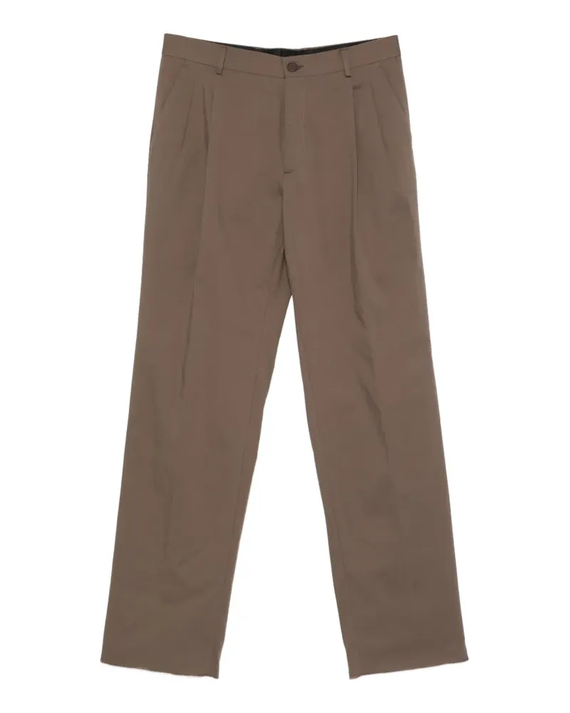 Manuel Ritz pleated straight-leg trousers - Braun Braun