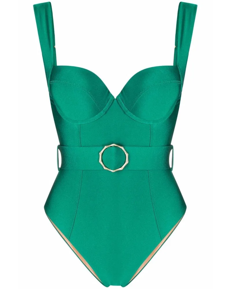 Noire Swimwear Badeanzug mit Gürtel - Grün Grün
