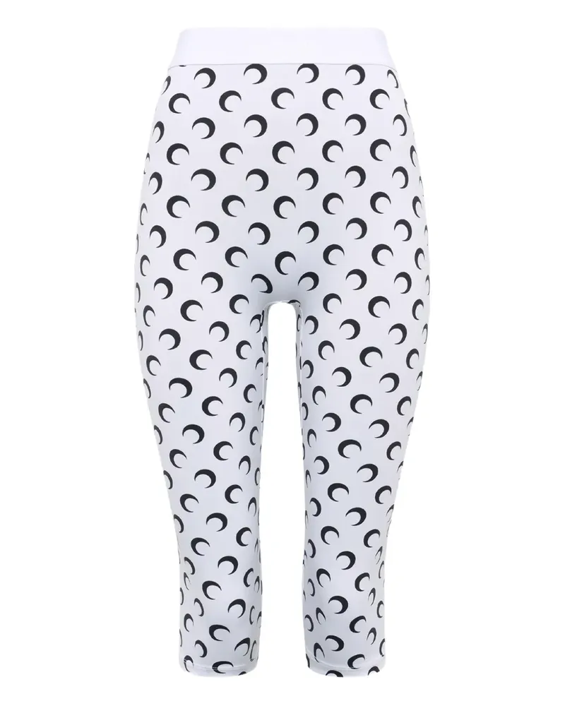 Marine Serre Hose aus Capri mit Moon-Print - Weiß Weiß