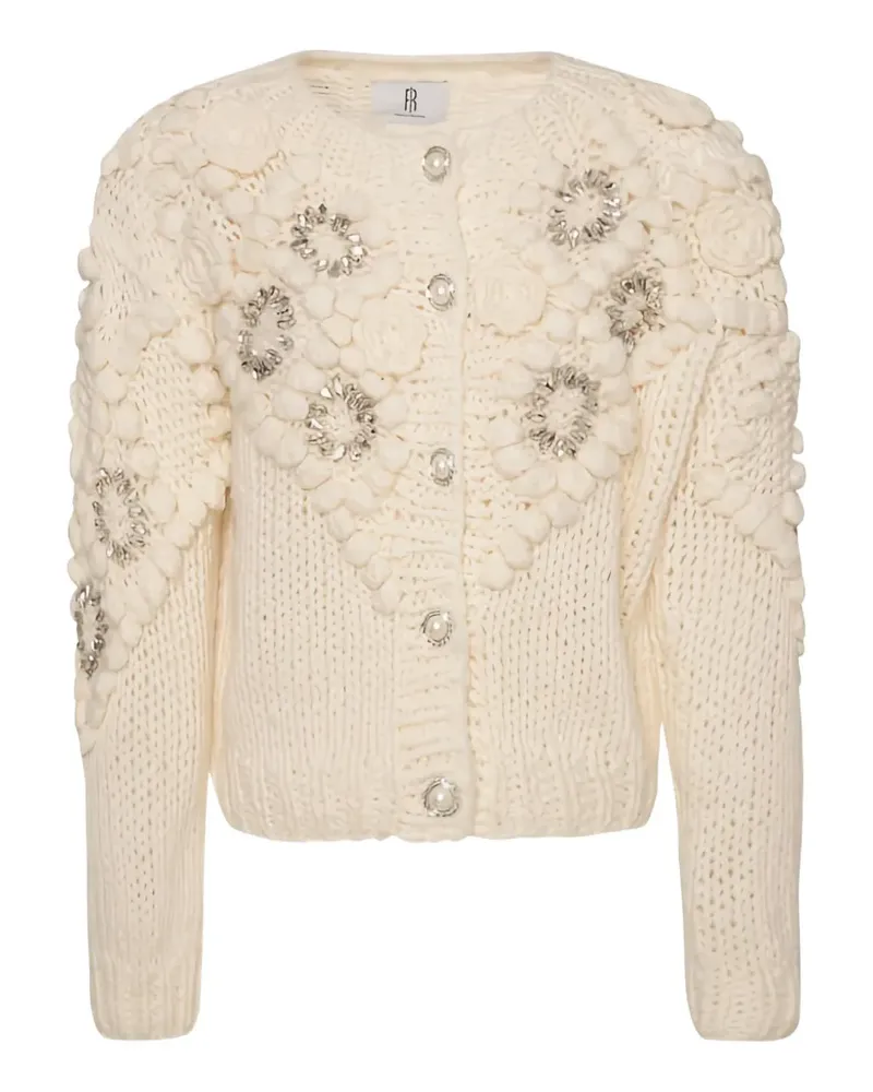 Fracomina crystal-embellished chunky-knit cardigan - Nude Nude