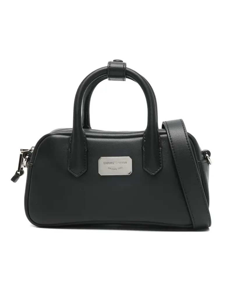 Emporio Armani logo-plaque mini bag - Schwarz Schwarz