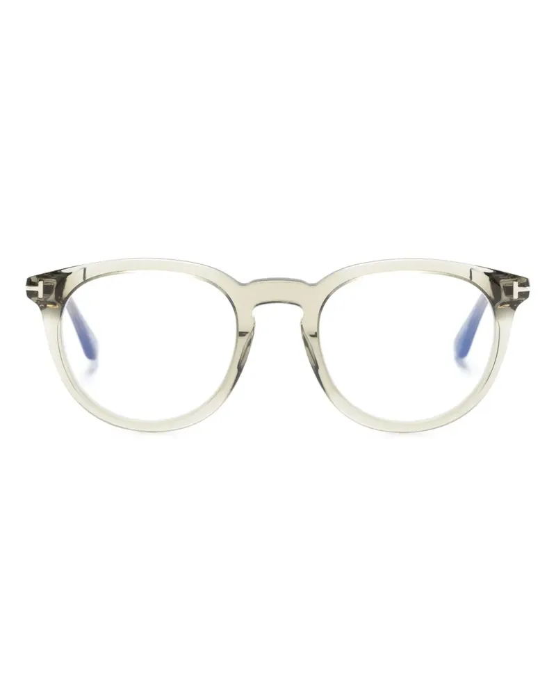 Tom Ford Transparente Brille mit Logo-Schild - Grau Grau