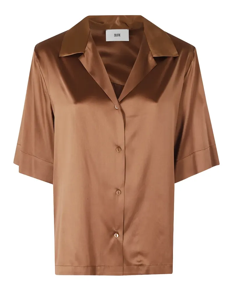 SOLOTRE satin-finish short-sleeved shirt - Braun Braun