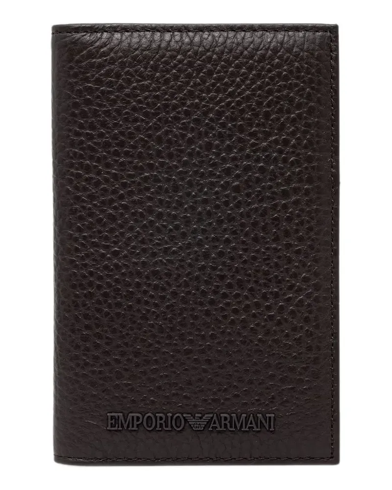 Emporio Armani logo-plaque pebbled wallet - Braun Braun