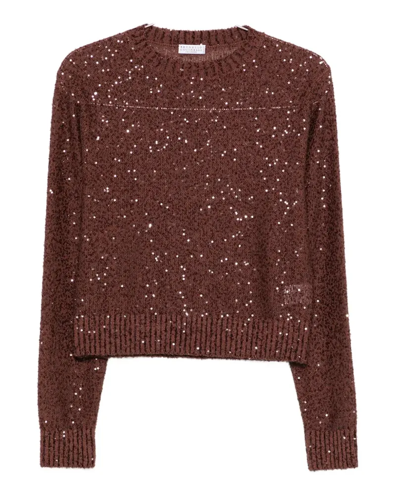 Brunello Cucinelli sequin crew-neck sweater - Braun Braun