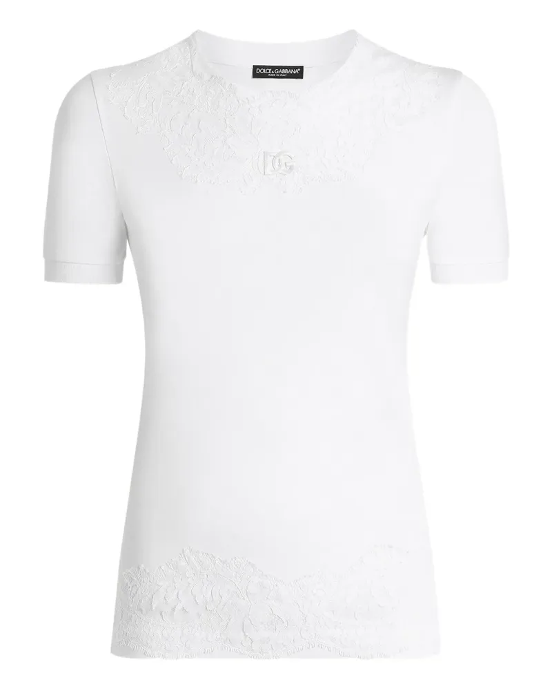 Dolce & Gabbana T-Shirt mit Stickerei - Weiß Weiß