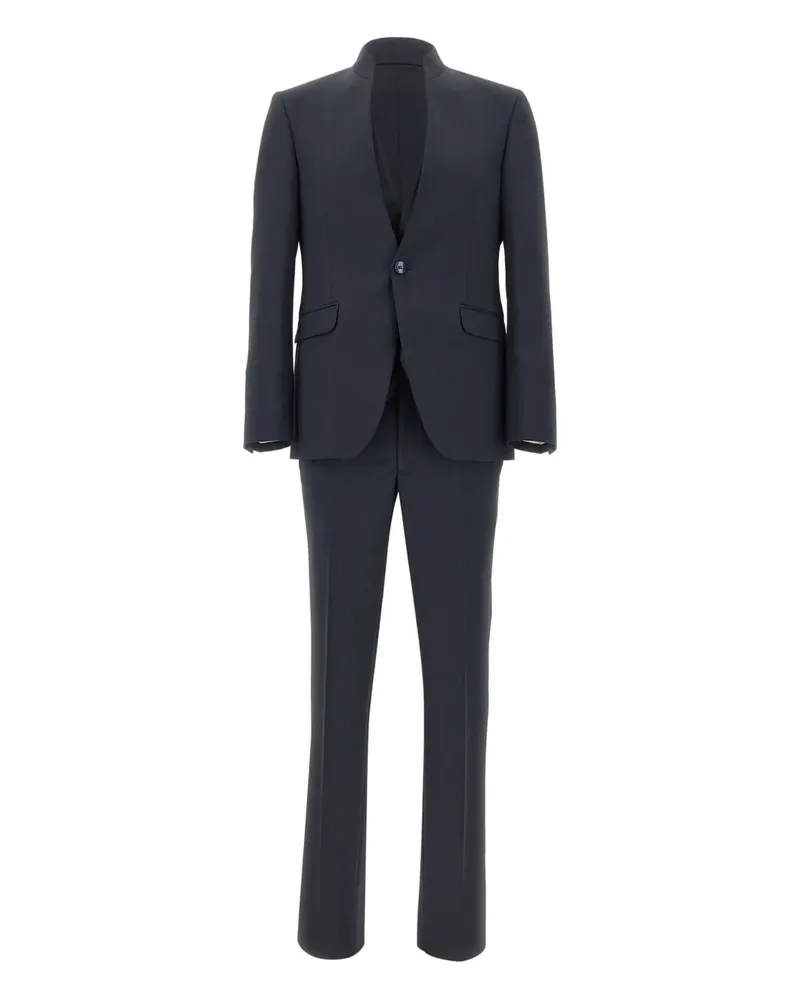 Carlo Pignatelli mandarin collar three-piece suit - Blau Blau