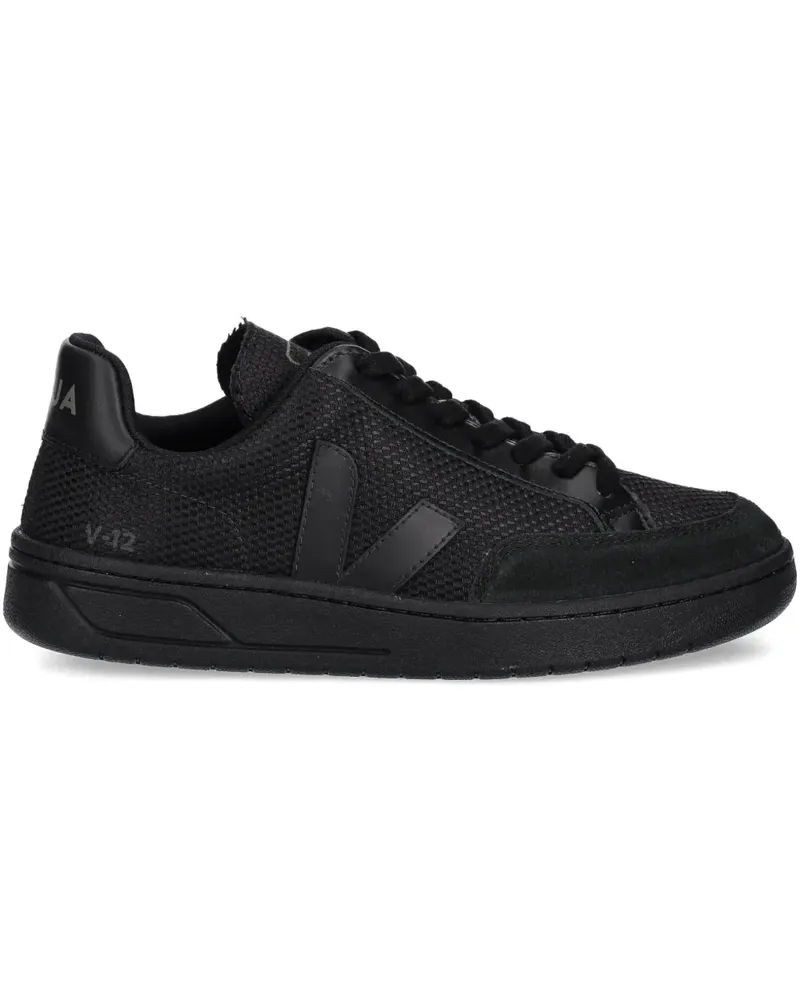VEJA V-12 Sneakers mit Mesh-Einsatz - Schwarz Schwarz