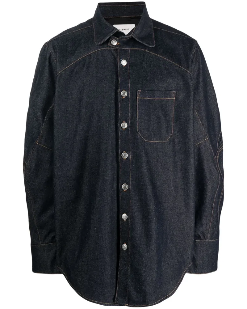 COPERNI Jeanshemd mit tiefen Schultern - Blau Blau