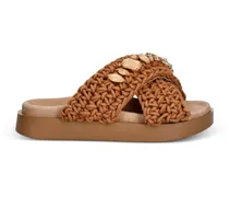 Woven Stones crystal-embellished sandals - Braun