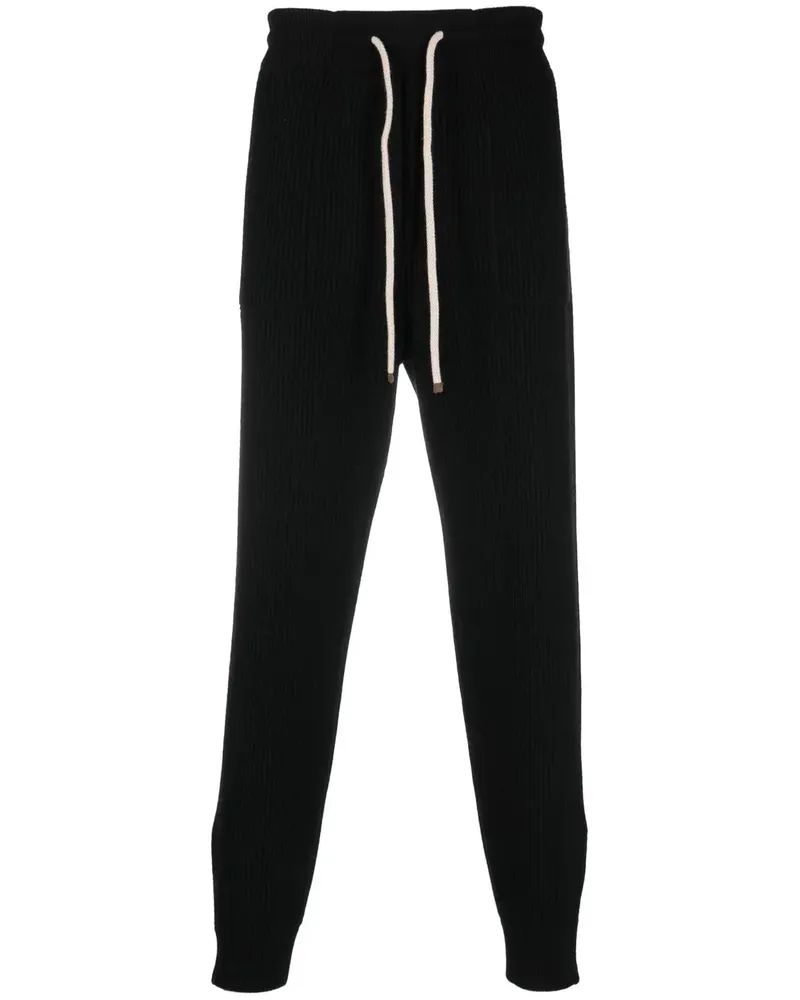 Brunello Cucinelli Gerippte Jogginghose aus Kaschmir - Schwarz Schwarz